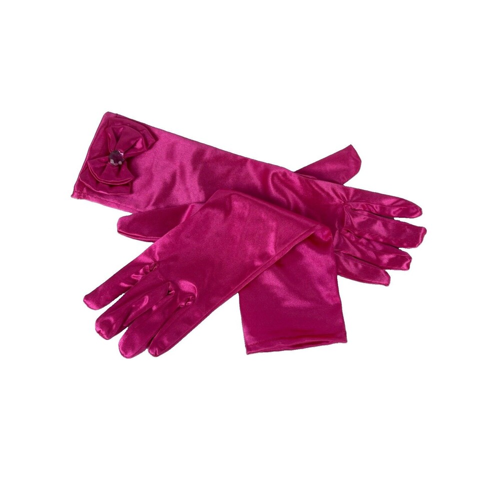 Colorful Opera Length Evening Gloves For Children Long Satin Bow Formal Gloves